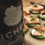 Lichen Pinot Noir with Salmon and Cucumber.